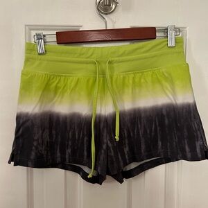 Athleta Size M Medium Lime Green/Gray Lined Shorts
